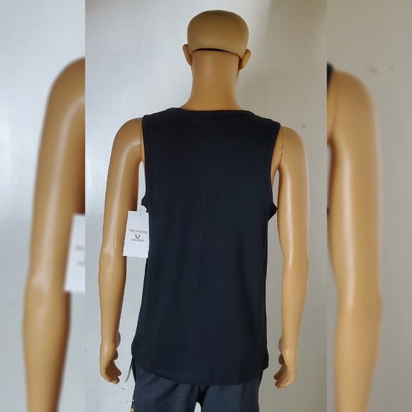 TRUE RELIGION AUTHENT LOUNGEWEAR TANK TOP MEN'S HORSESHOE RED LOGO SIZE S BLACK - Picture 3 of 6